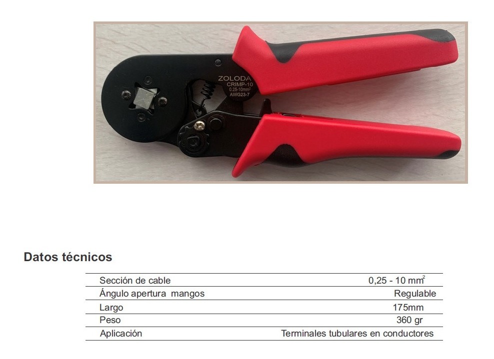 Pinza Crimpadora Terminales Aislados 0,5mm a 6mm - TECNIS - Audio y  Electrónica