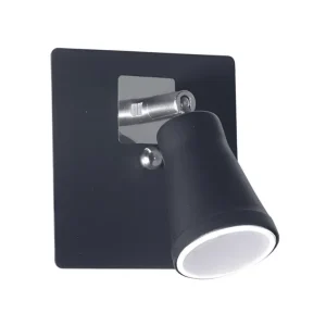 Aplique 1 Luz Dublin Negro GU10