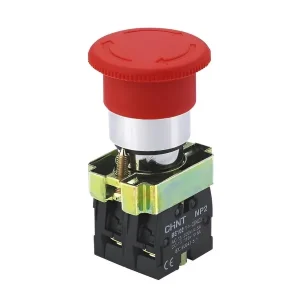 Botonera Metalica Golpe de Puño Roja 2NC 40mm