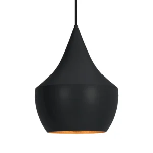 Colgante Aluminio 1xE27 Negro/Oro 24cm