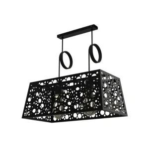 Colgante Jaula 2 Luces Hole 500mm Negro