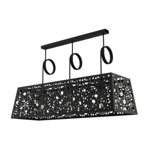 Colgante Jaula 3 Luces Hole 750mm Negro