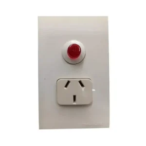 Llave 1 Pulsador y Toma con Bastidor y Tapa