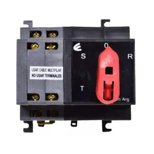 Llave Selectora de Fase 3x40A + Neutro DIN Lateral