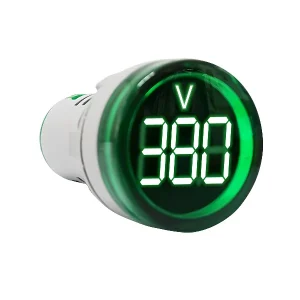 Voltimetro Digital Ojo de Buey Ø 22mm 80-500V Verde