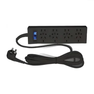 Zapatilla Prolongador Multinorma 4 Tomas Universal 3mts Negra