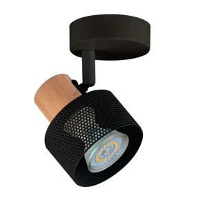 Aplique 1 Luz GU10 Negro/Madera