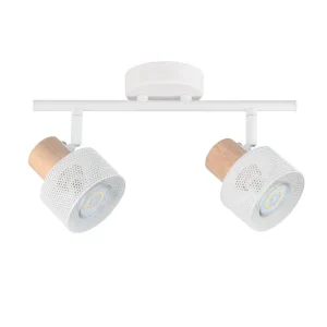 Aplique 2 Luces GU10 Blanco/Madera