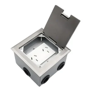 Caja Para Embutir en Piso Acero 4 Bocas Cambre