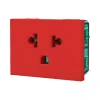 Modulo Toma Euroamericano 15A Rojo Cambre