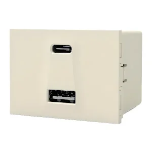Modulo USB Doble A + C Blanco Cambre