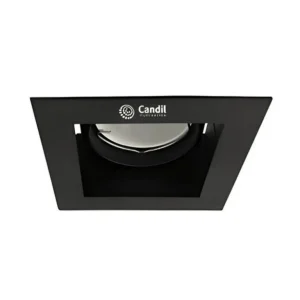 Spot Embutir Cuadrado Dicroica Antideslumbante Negro