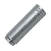 A shiny silver cylindrical metal tool with a knurled threaded end, photographed at an angle on a white background.